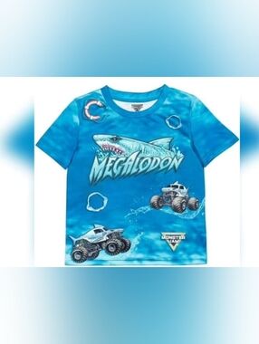 Monster Jam Megalodon Monster Truck Toddler Boys T-Shirt Toddler to Big Kid Larg
